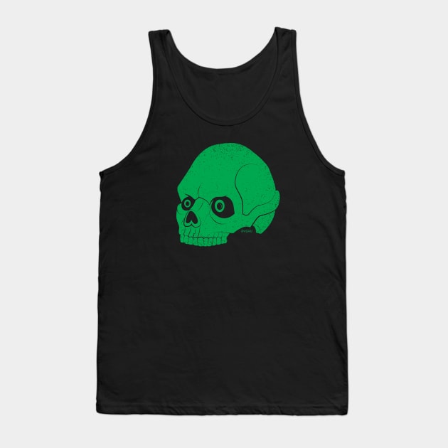 Distressed Emerald Green Skull Logo Tank Top by RYSHU 